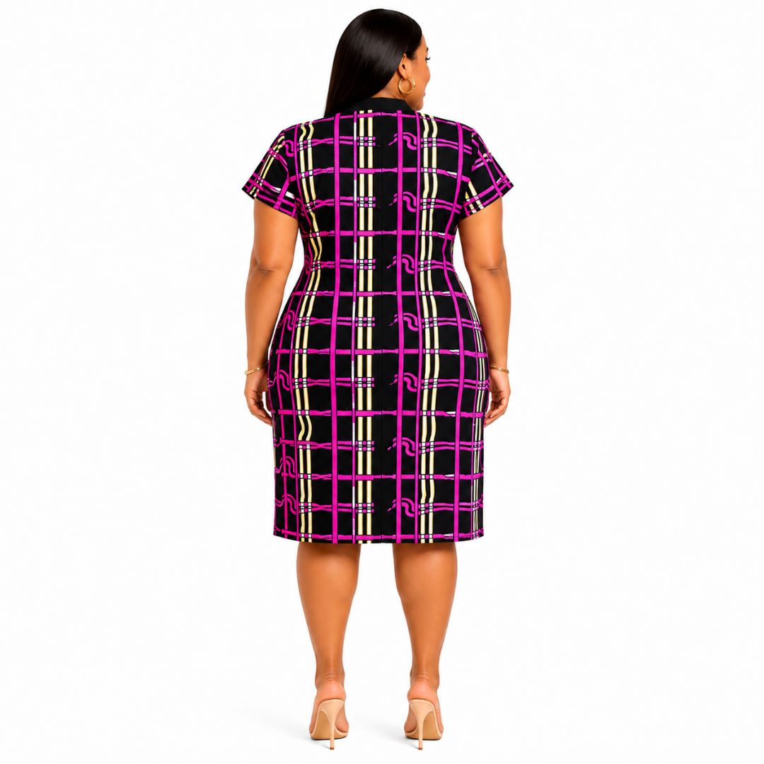 Womens Short Sleeve Printed Tunic Dress
